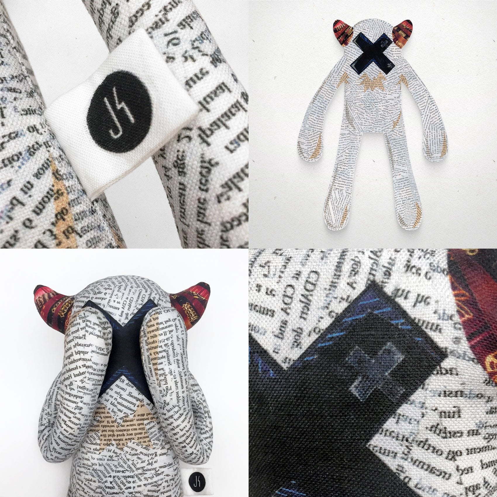Alphonse - Papercut Monsters - Handmade Stuffed Toy