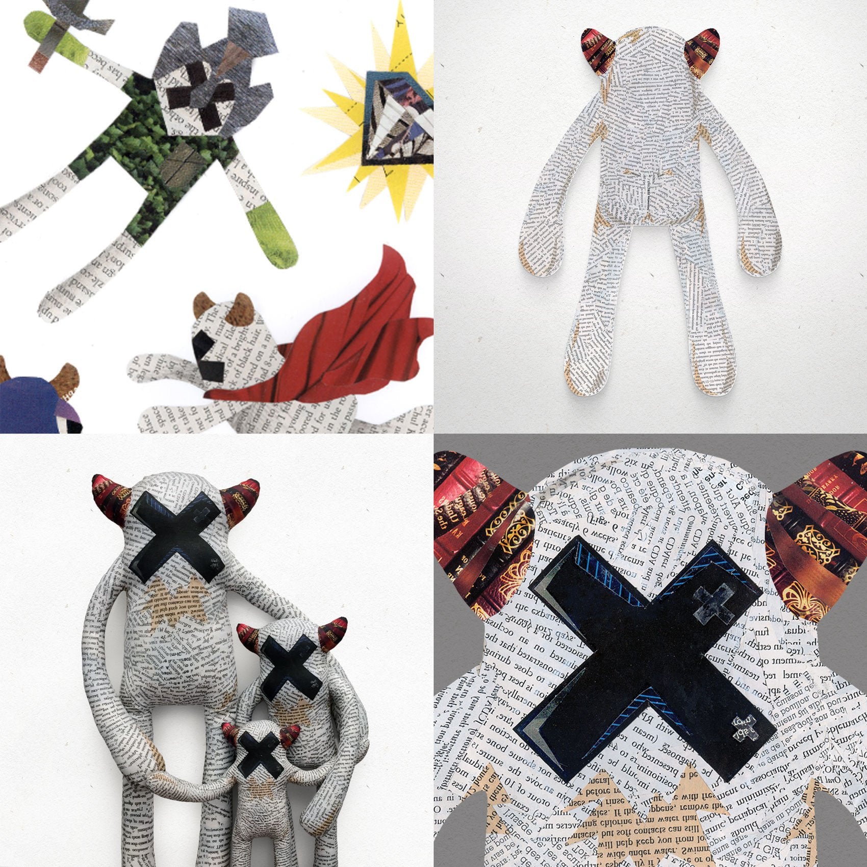 Alphonse - Papercut Monsters - Handmade Stuffed Toy 
