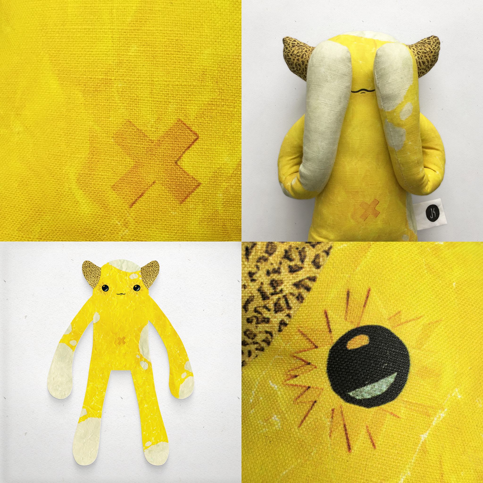 Benjamin - Papercut Monsters - Handmade Stuffed Toy 
