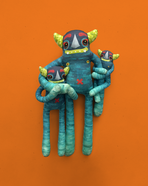 Diego - Papercut Monsters - Handmade Stuffed Toy