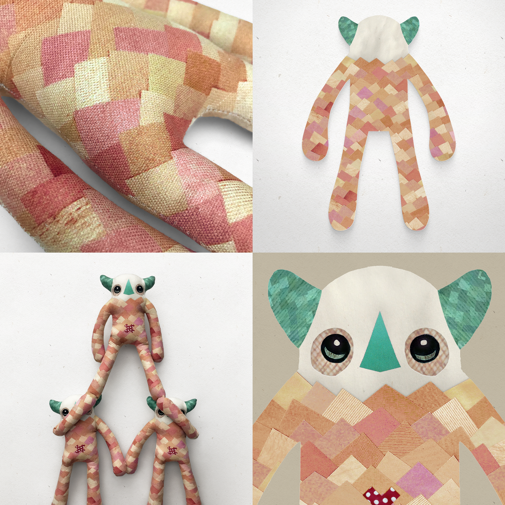 Emmett - Papercut Monsters - Handmade Stuffed Toy