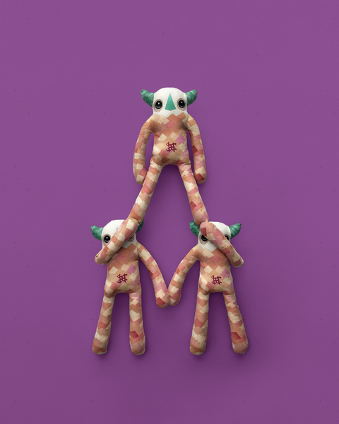 Emmett - Papercut Monsters - Handmade Stuffed Toy 