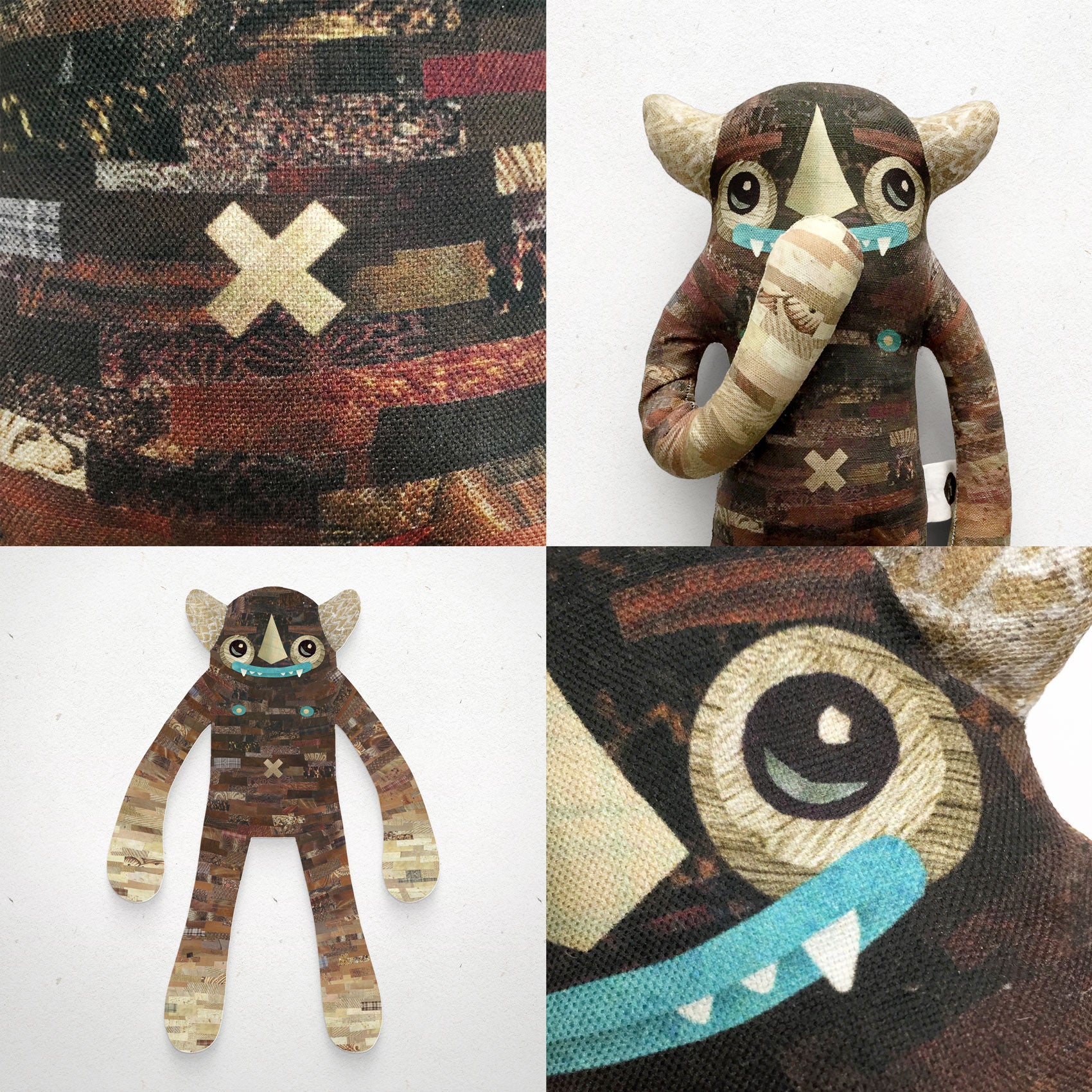 Leon - Papercut Monsters - Handmade Stuffed Toy 