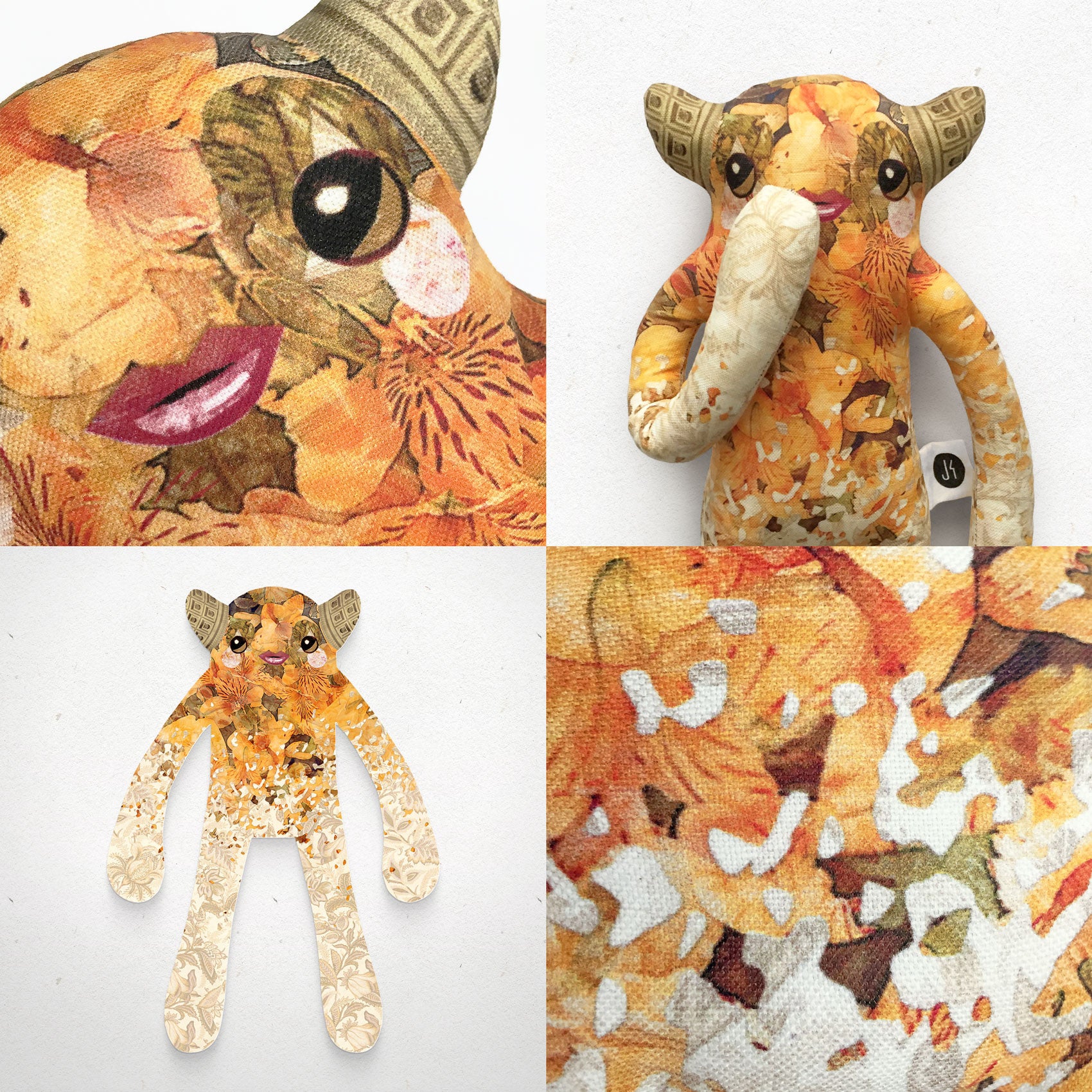 Lyla - Papercut Monsters - Handmade Stuffed Toy