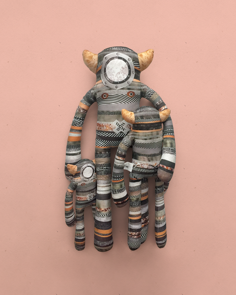 Otis - Papercut Monsters - Handmade Stuffed Toy