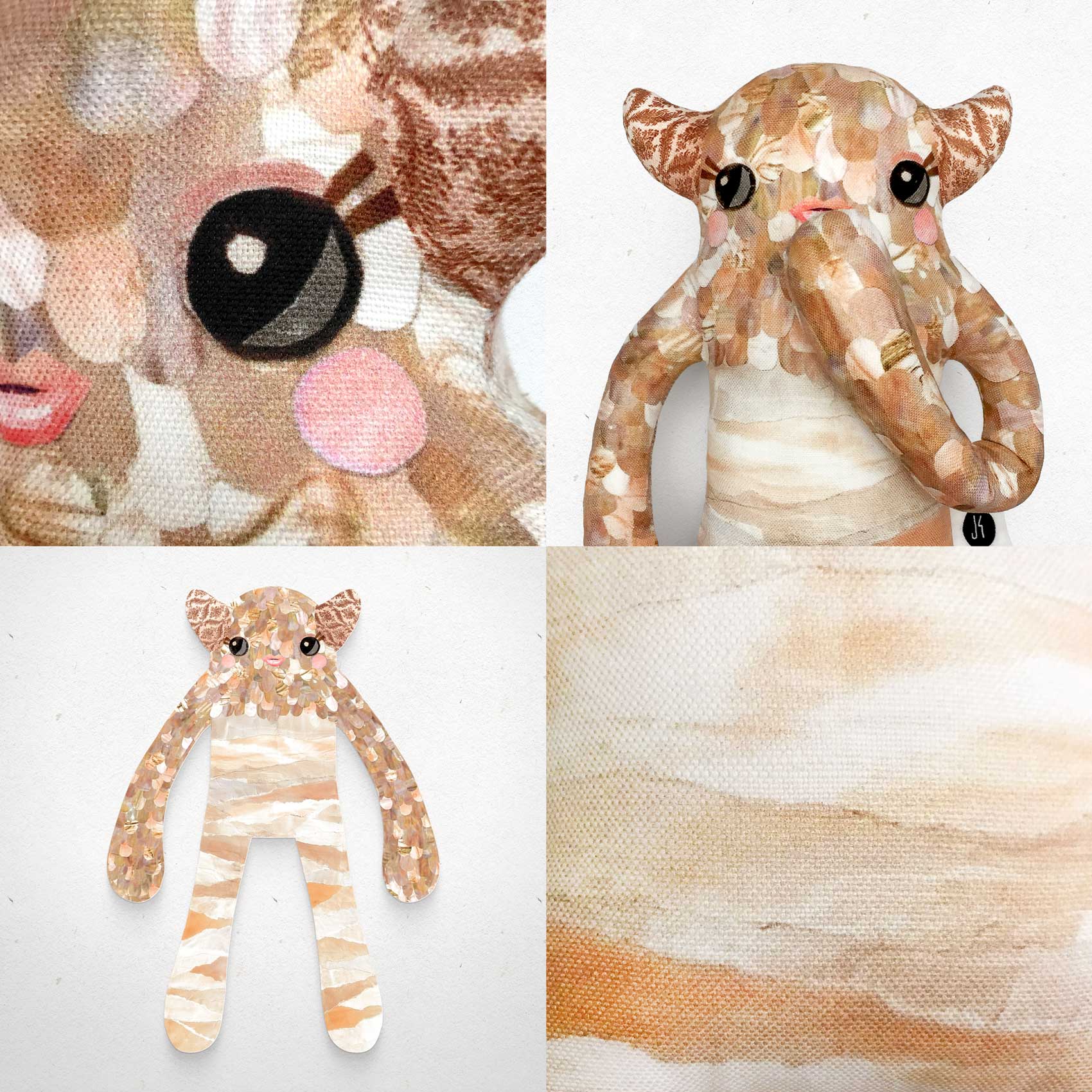 Pearl - Papercut Monsters - Handmade Stuffed Toy