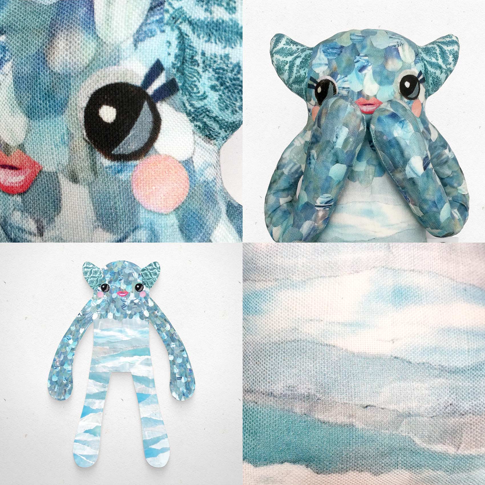 Priscilla - Papercut Monsters - Handmade Stuffed Toy