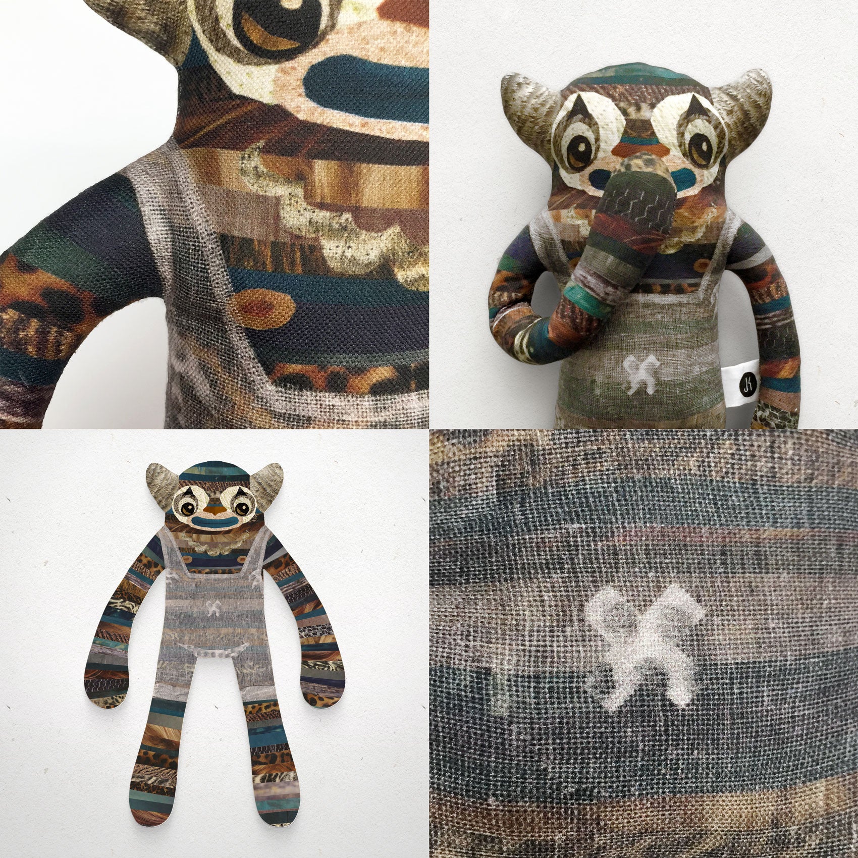 Thomas - Papercut Monsters - Handmade Stuffed Toy 