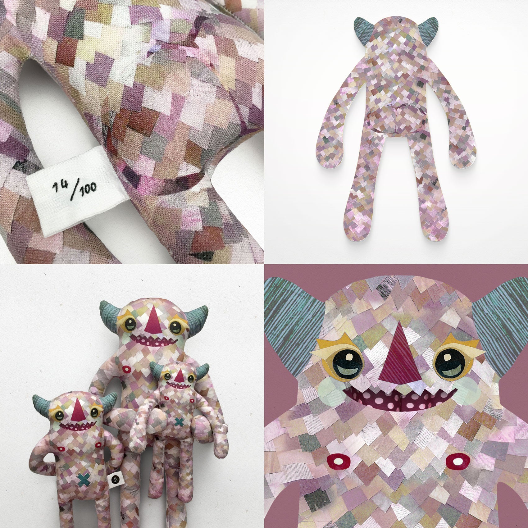 Anderson - Papercut Monsters - Handmade Stuffed Toy 