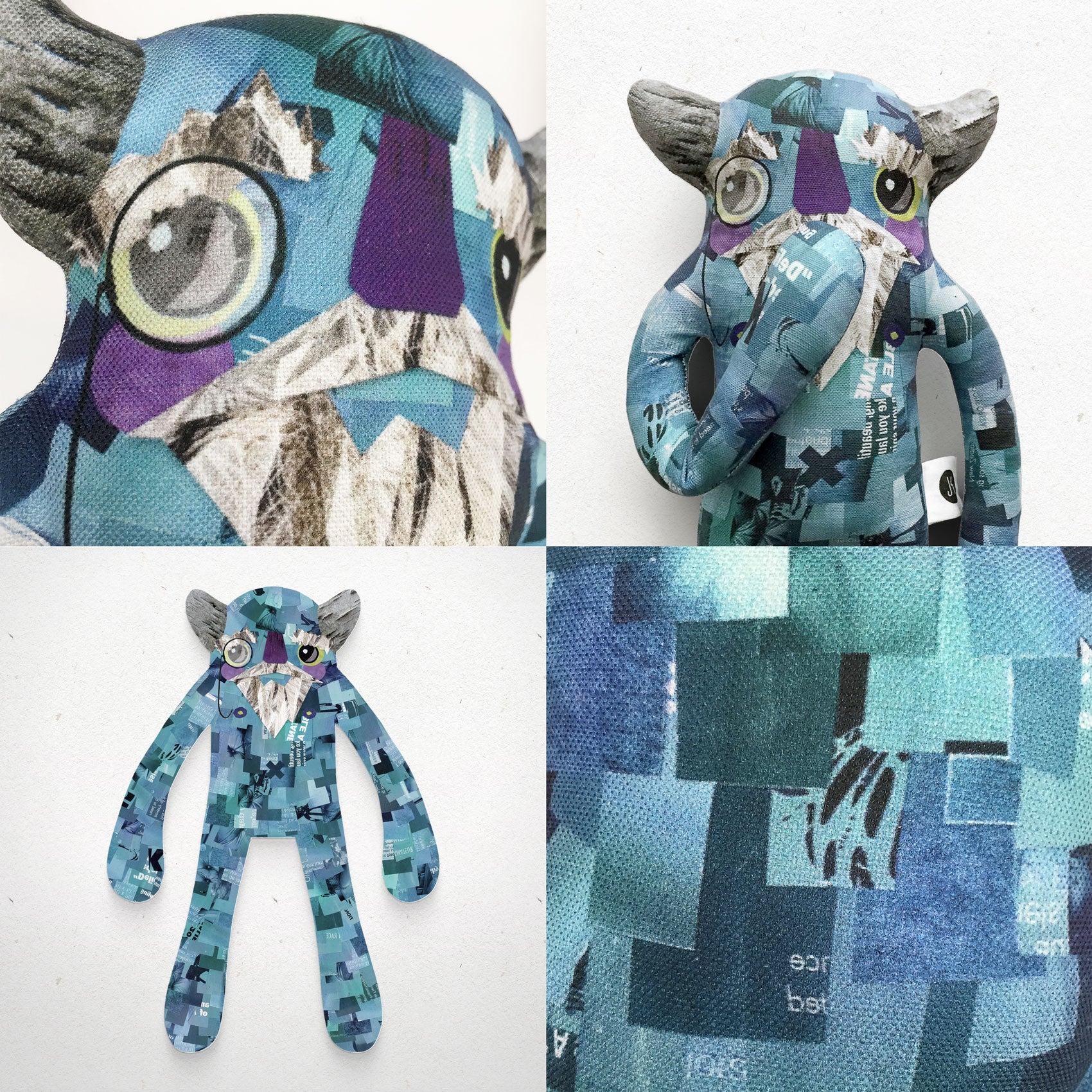 Gustav - Papercut Monsters - Handmade Stuffed Toy 