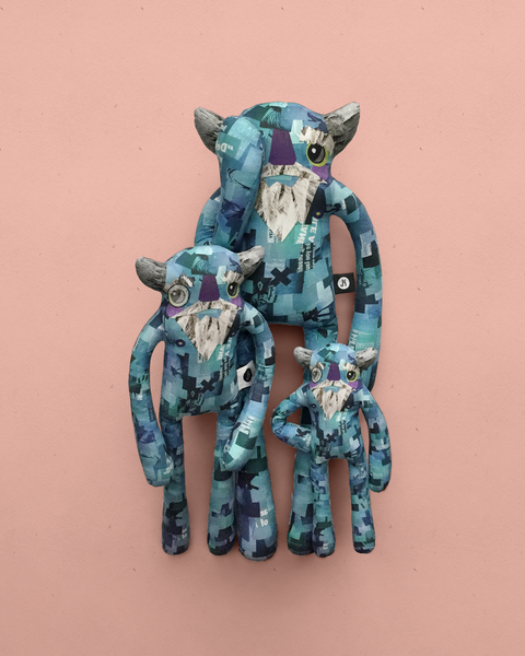 Gustav - Papercut Monsters - Handmade Stuffed Toy 