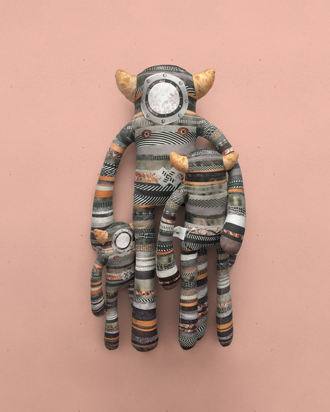 Otis - Papercut Monsters - Handmade Stuffed Toy 