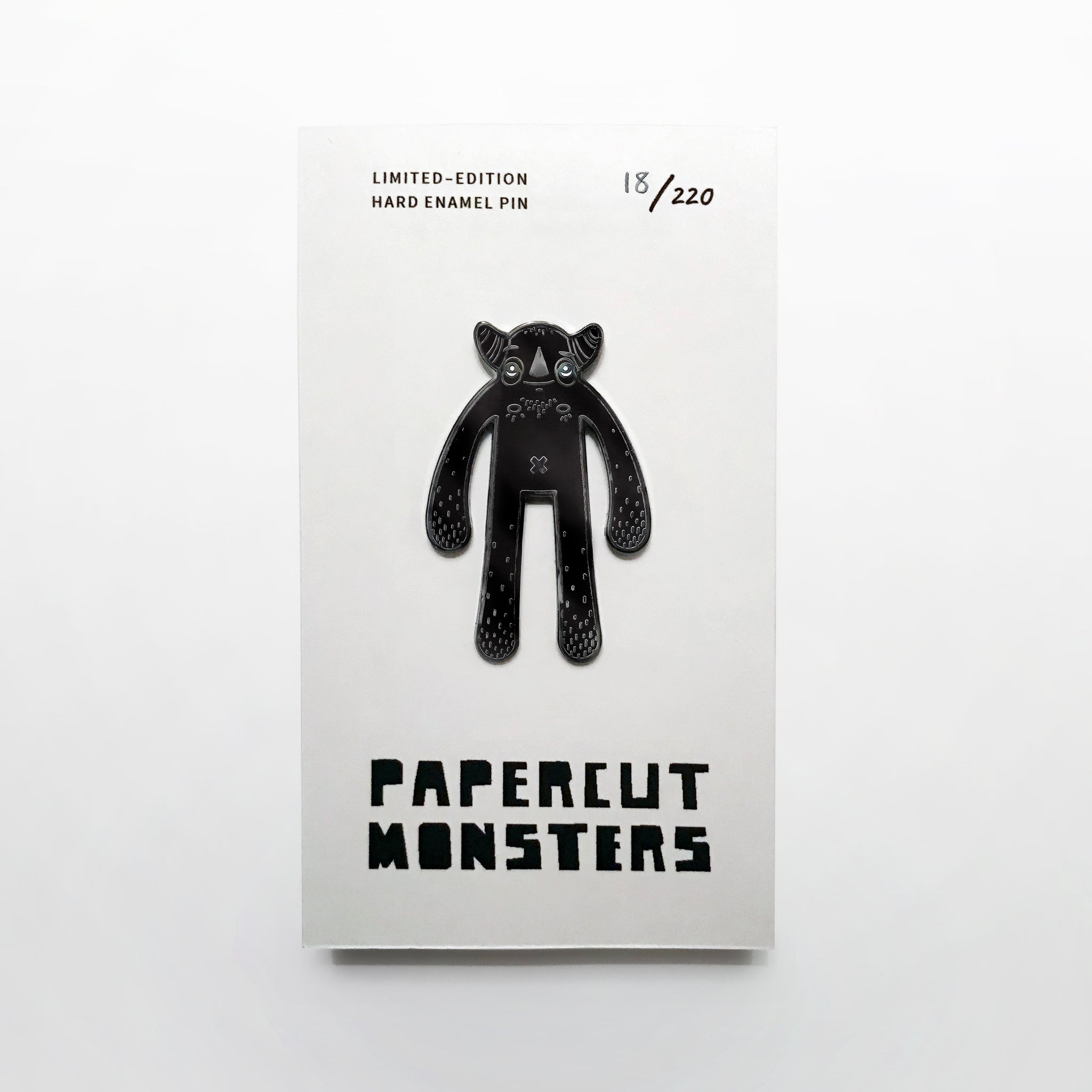 Hard Enamel Pin - Papercut Monsters - Handmade Stuffed Toy 