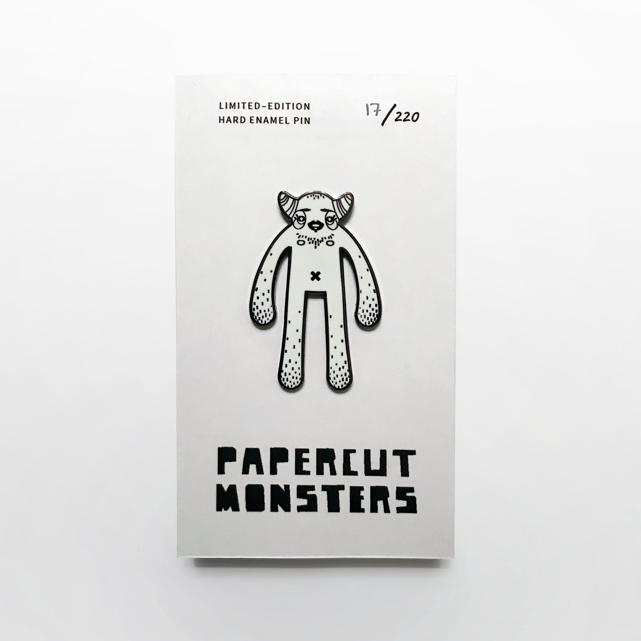 Hard Enamel Pin - Papercut Monsters - Handmade Stuffed Toy 