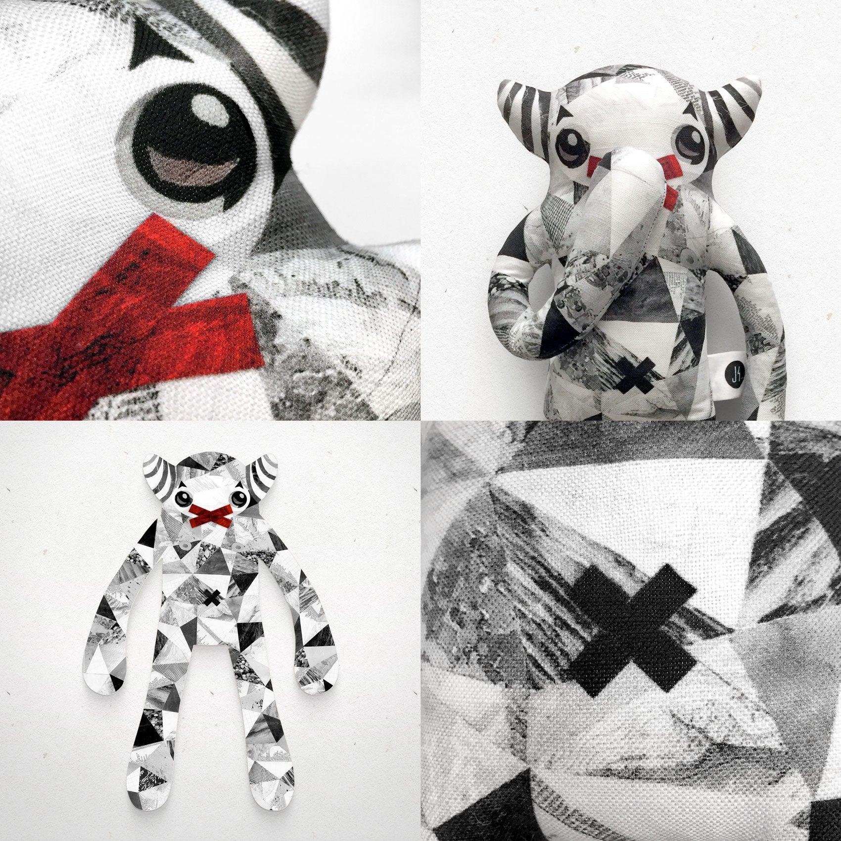 Quentin - Papercut Monsters - Handmade Stuffed Toy 
